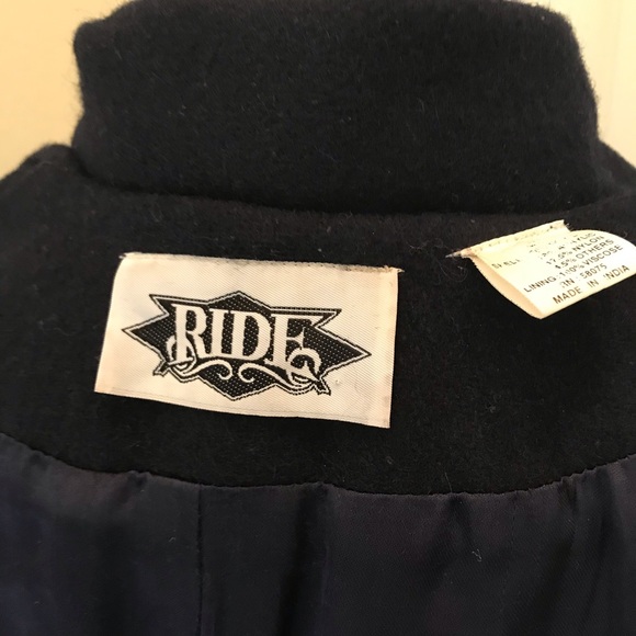 Vintage 70s RIDE  navy wool blend pea coat - Picture 5 of 5